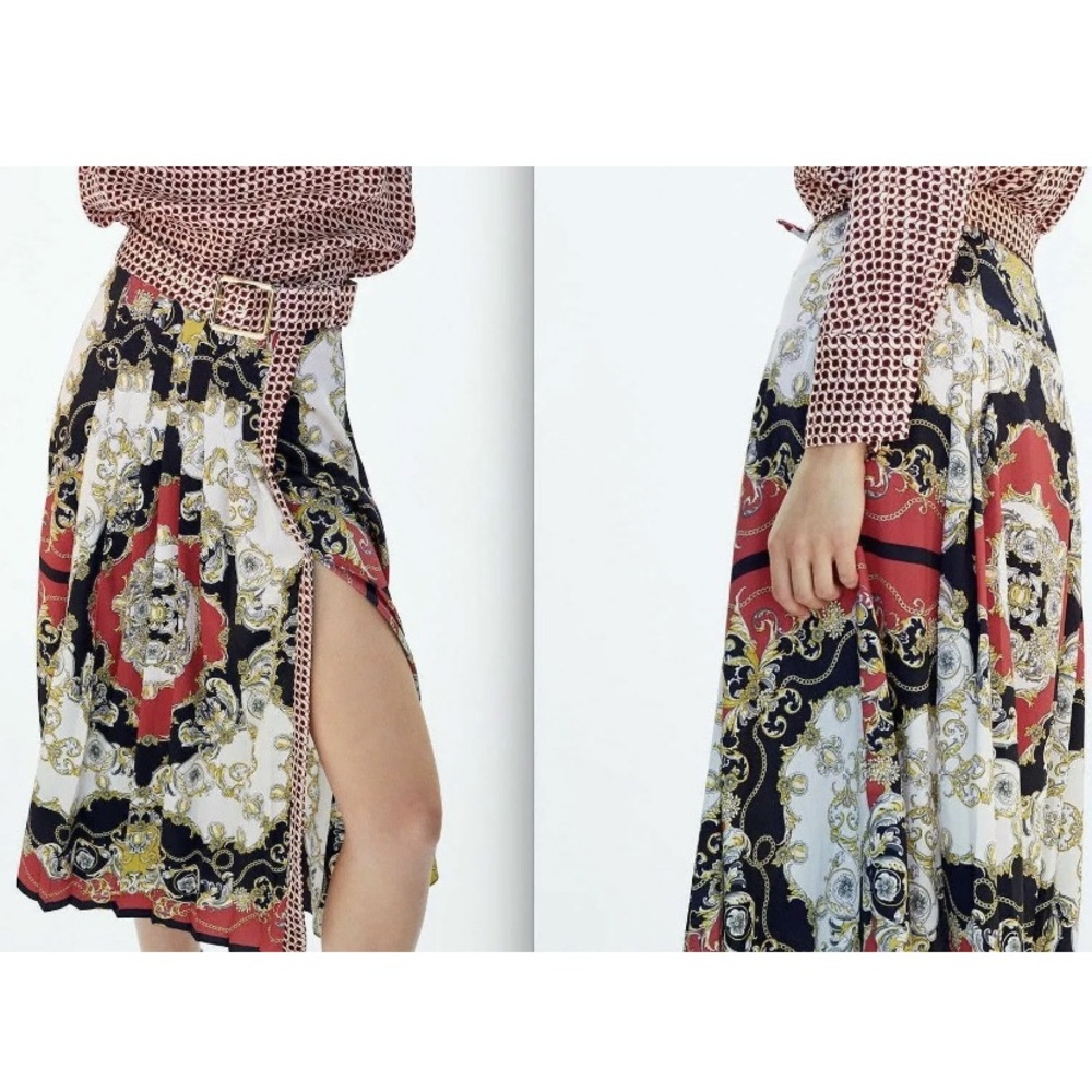 Zara Printed Chain Skirt S